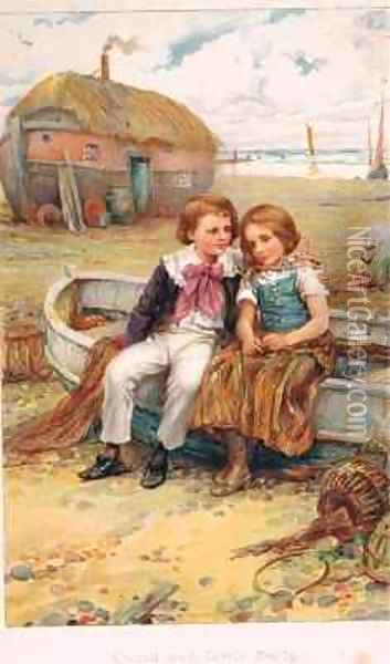 David and Little Emily Oil Painting - Arthur A. Dixon