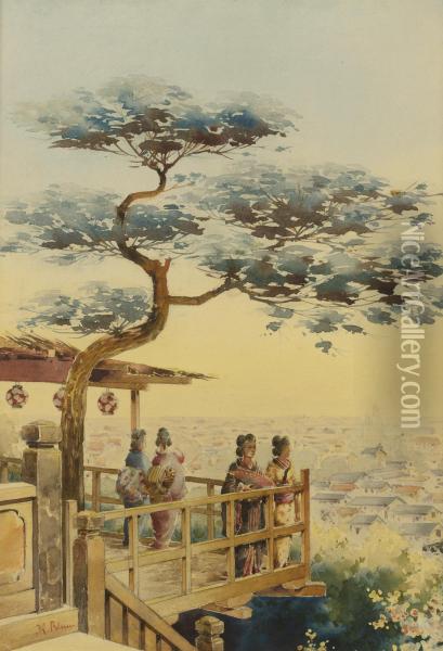 Yeddo, Japan Oil Painting - Robert Frederick Blum