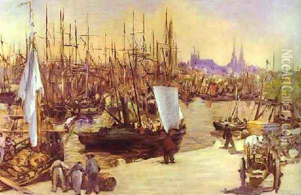 The Harbour At Bordeaux Oil Painting - Edouard Manet