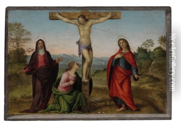 The Crucifixion Oil Painting - Francesco di Cristofano