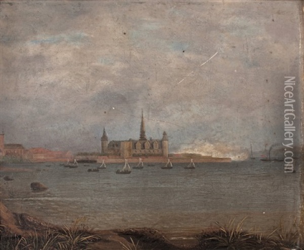 Kronborg Castle Oil Painting - Adolph Tidemand