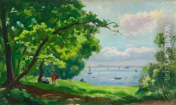 Vista De La Costa Mallorquina Oil Painting - Enrique Galwey