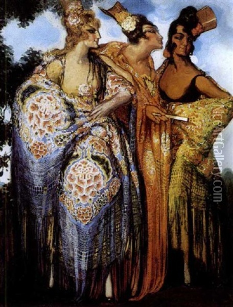 Three Spanish Dancers Oil Painting -  Nestor (Nestor Martin de La Torre)
