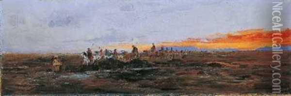 Landschaft Mit Karawane Oil Painting - Wilhelm Friedrich Kuhnert