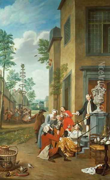 Villagers Merrymaking Oil Painting - Jan Jozef, the Younger Horemans