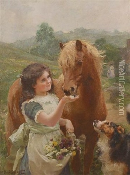 A Sweet Tooth Oil Painting - Alfred William Strutt