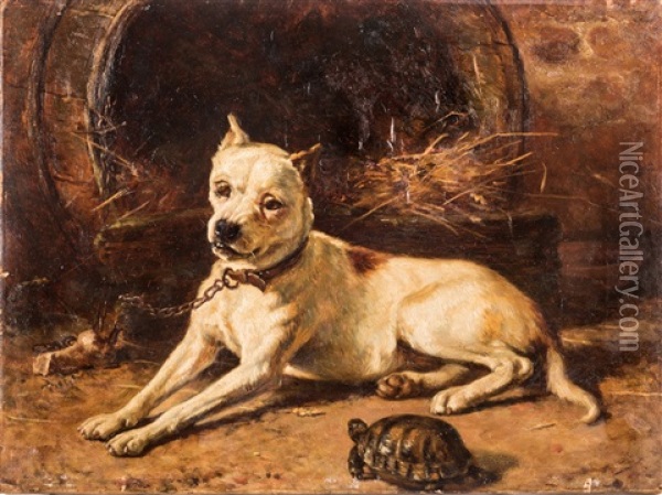 Dog Portrait Oil Painting - Edward Robert Physick
