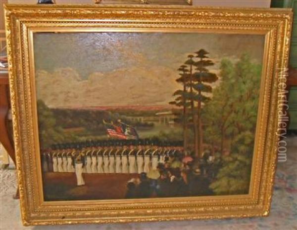 Military Procession Oil Painting - T P Ferguson