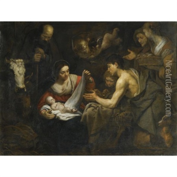 Adoration Of The Shepherds Oil Painting - Jacob Oost the Elder