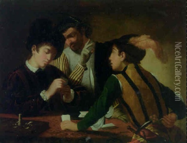 The Cardsharpers Oil Painting -  Caravaggio