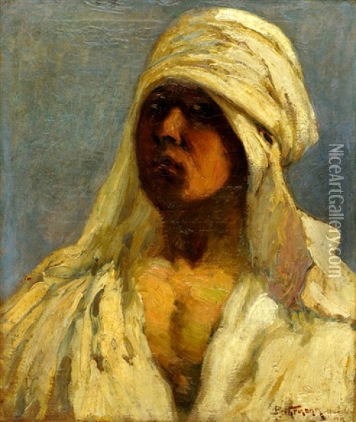 Woman With Tarbush Oil Painting - Adolf Behrmann