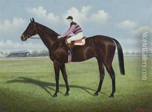 Racehorse (no.1) And Jockey Oil Painting - Frederick, Woodhouse Jr.