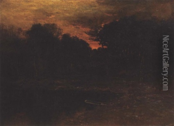 The Pond At Twilight Oil Painting - John Joseph Enneking