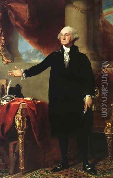 George Washington (The Landsdowne Portrait) Oil Painting - Gilbert Stuart