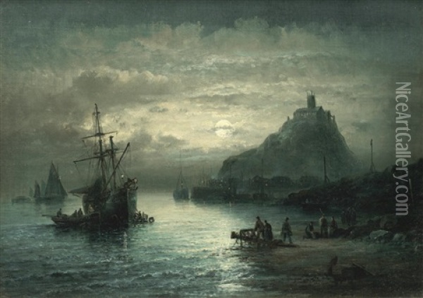 St Michael's Mount, Cornwall Oil Painting - William (Anslow) Thornley