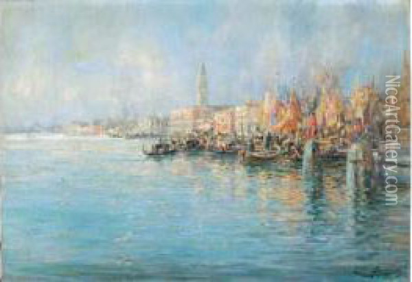 Vue De Venise, 1912 Oil Painting - Lievin Herremans