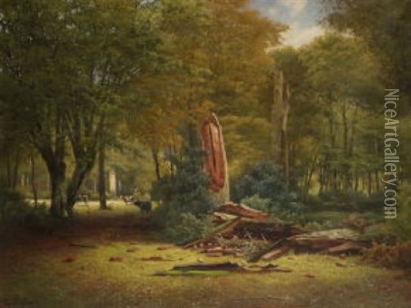 Ruinen (aus Dem Neuenburger Urwald) Oil Painting - Julius Preller