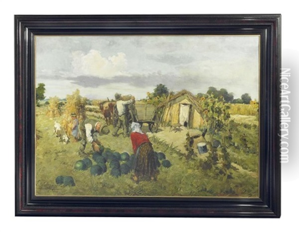 The Harvest Oil Painting - Zsigmond Palnagy