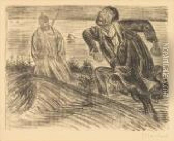 1919, Edition Of 300. Pencil Signed In The Margin. Lithograph. Oil Painting - Ernst Barlach