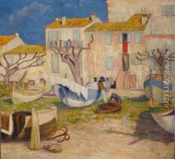 A Cros De Cagnes Oil Painting - Georges Emile Lebacq