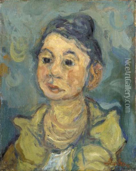Portrait De Femme Oil Painting - Chaim Soutine