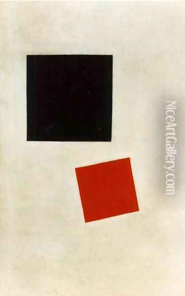 Black Square and Red Square Oil Painting - Kazimir Severinovich Malevich