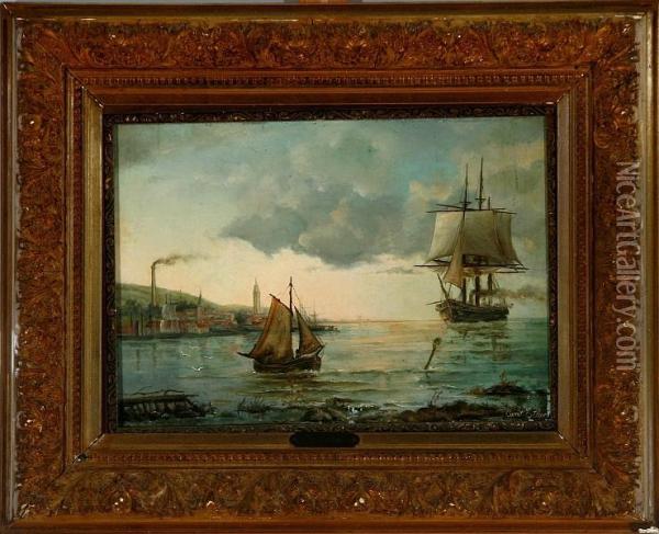 A Coastal Scenery Oil Painting - Carit Etlar