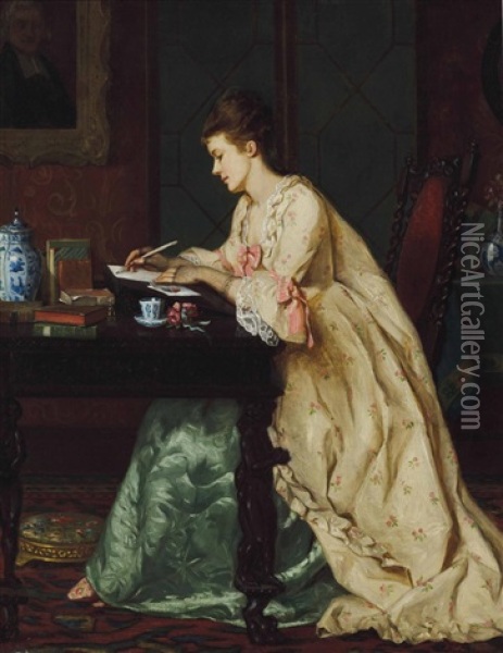 The Letter Oil Painting - Frederick Barnard