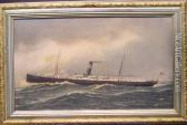 American Steamship 'seguranca' Oil Painting - Antonio Nicolo Gasparo Jacobsen