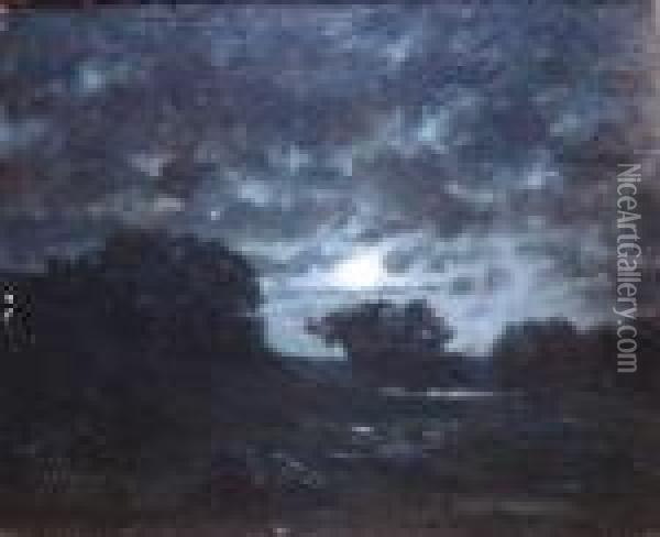 Paysage Au Clair De Lune Oil Painting - Gustave Dore
