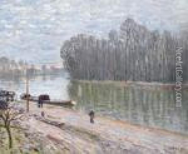 Bords Du Loing, Effet Du Matin Oil Painting - Alfred Sisley