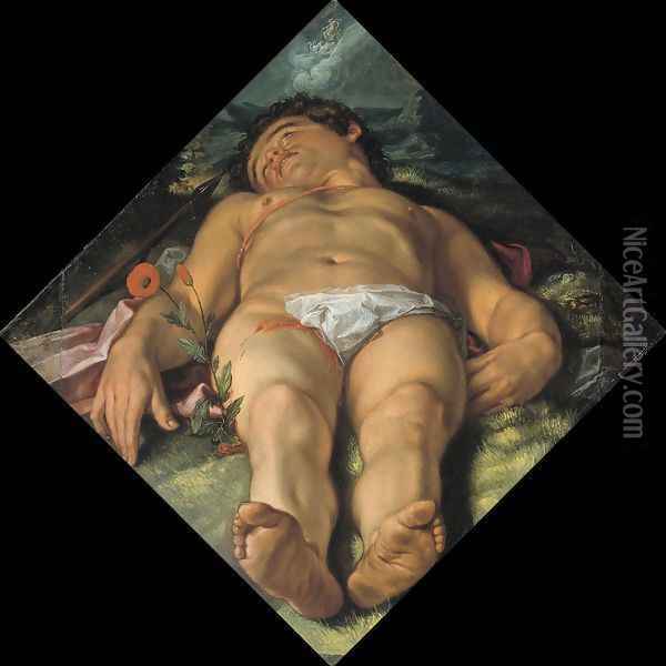 Dying Adonis Oil Painting - Hendrick Goltzius