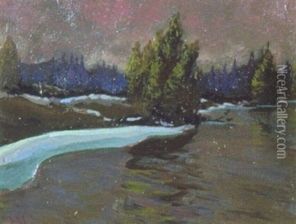 Spring Flood, Mariposa Creek Oil Painting - James Edward Hervey MacDonald