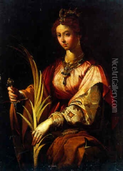 Sainte Catherine Oil Painting - Cristofano Allori