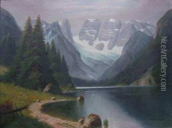 Monte Cristallo Mit ... Dolomiten Oil Painting - Hermann Klingsbogel