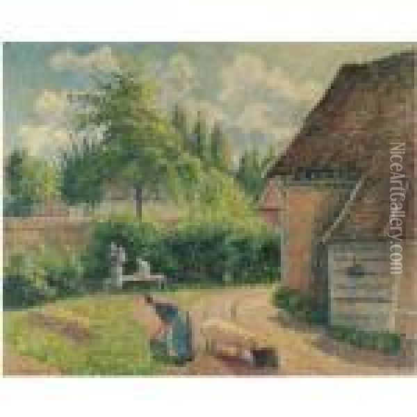 Maison De Paysans Oil Painting - Camille Pissarro