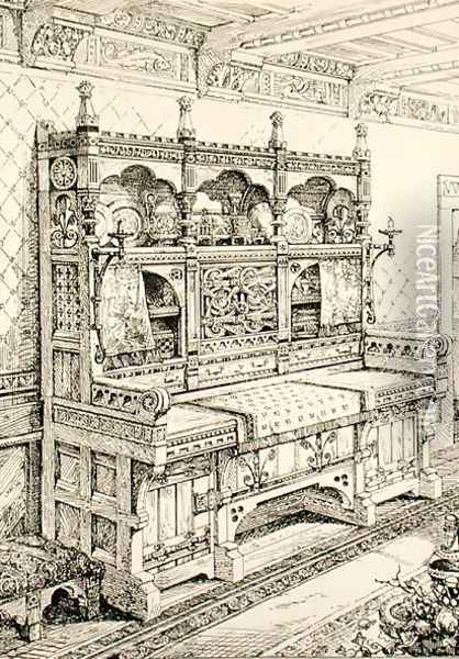 Sideboard, from Examples of Ancient and Modern Furniture, by Bruce Talbert, lithograph by S. Ayling Oil Painting - Bruce James Talbert