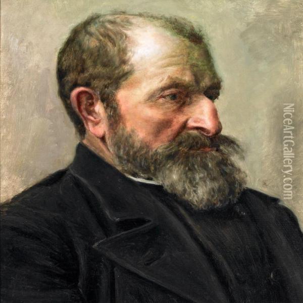 Portrait Of The Danish Painter N Oil Painting - Michael Ancher