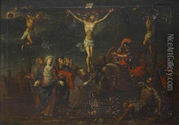 Kreuzigungsszene, Christus Auf Golgatha Oil Painting - Frans II Francken