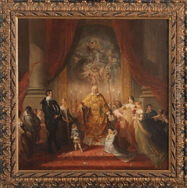 De Consecratie Van De Prinsen Oil Painting - Alfred-Edward Chalon
