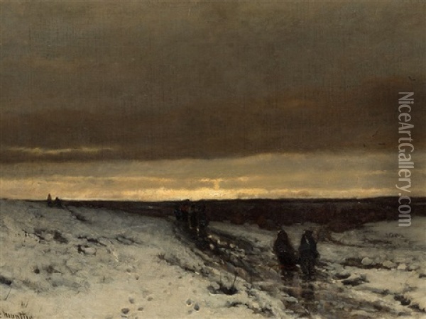 Winter Atmosphere Oil Painting - Ludwig Munthe