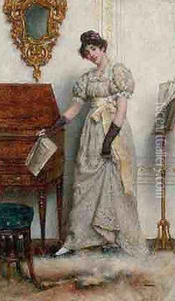 The Musician Oil Painting - William A. Breakspeare