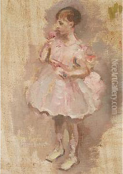 Giovane Ballerina Oil Painting - Gino F. Parin