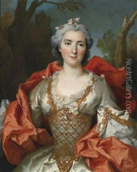 Portrait Of A Genteel Lady Oil Painting - Nicolas de Largillierre