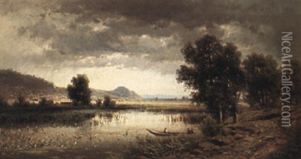 Seenlandschaft Oil Painting - Adolf Chwala