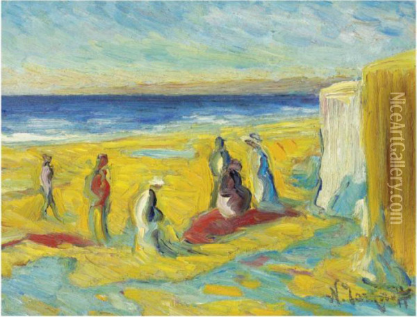 The Beach At Sulac Oil Painting - Nikolai Aleksandrovich Tarkhov