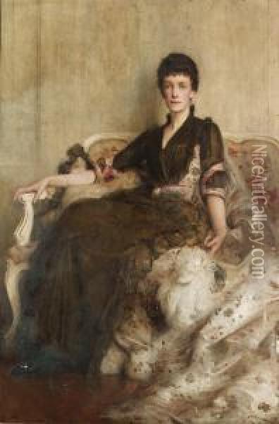 Lady Hoare Oil Painting - Arthur Hacker