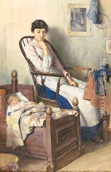 Motherhood Oil Painting - Walter Langley