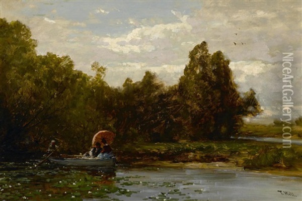 Tranquil Afternoon Oil Painting - Thomas Hill