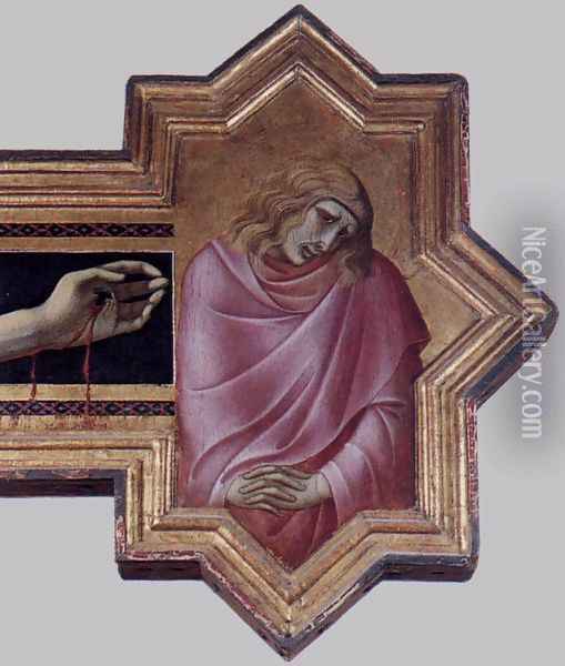 Crucifix (detail 3) c. 1320 Oil Painting - Pietro Lorenzetti
